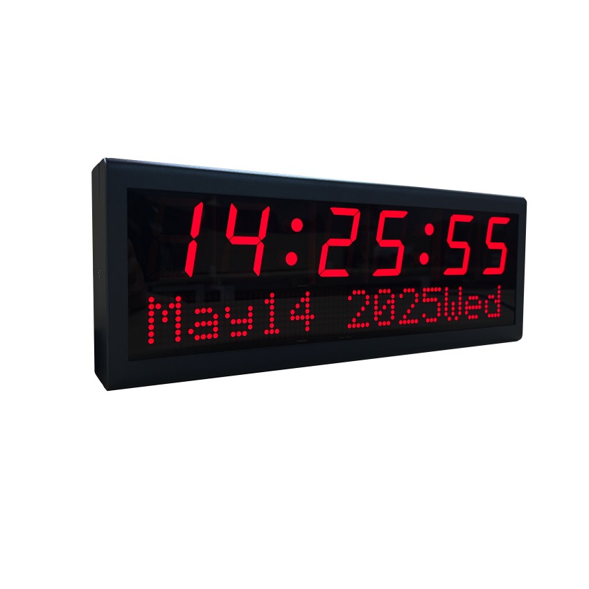 Black PoE digital wall clock