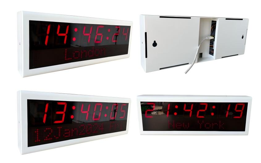 White PoE digital clock